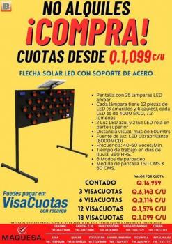 FLECHA SOLAR LED CON SOPORTE DE ACERO