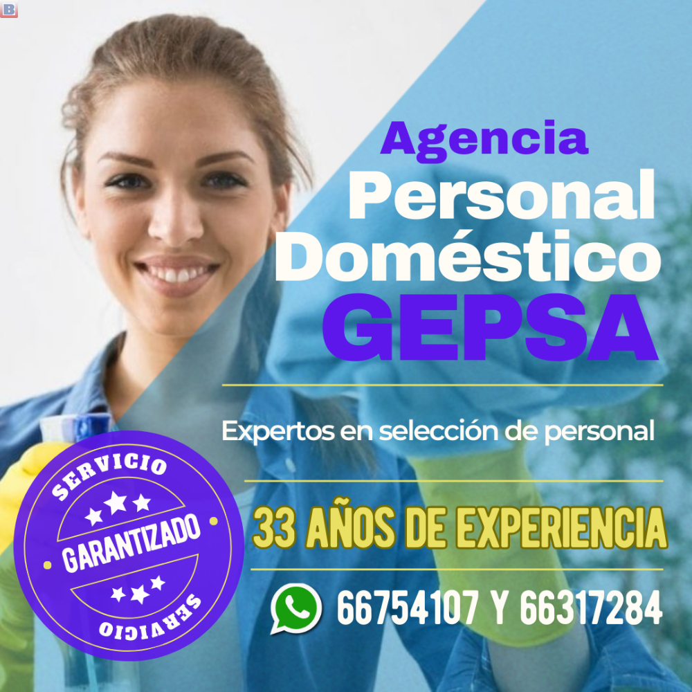 ¿Buscando personal doméstico? Agencia GEPSA, 32 años